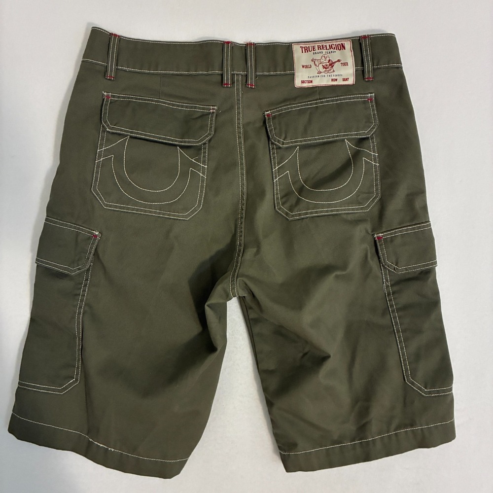 True Religion Cargo Shorts Mens Size 32 (Fits 34) 11" Inseam Utility Streetwear